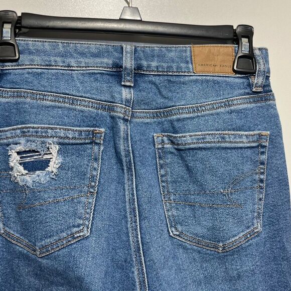 American Eagle Outfitters Women's Blue Stretch Skinny Distressed Jeans Size 0 - Picture 6 of 11